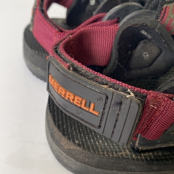 Vintage retro Merrell men's size 9 tribal print fabric velcro sandals - Picture 10 of 11